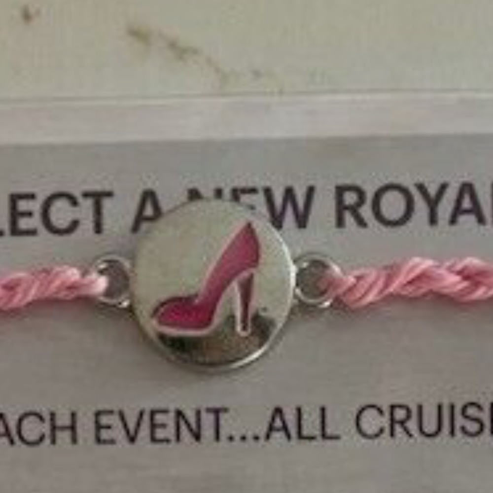 Effy Royal Caribbean Cruise Ship Charm High Heel Shoe Pink Rope String Bracelet